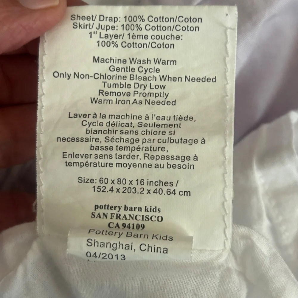 Pottery Barn Lavender Bed Skirt. Full/Queen